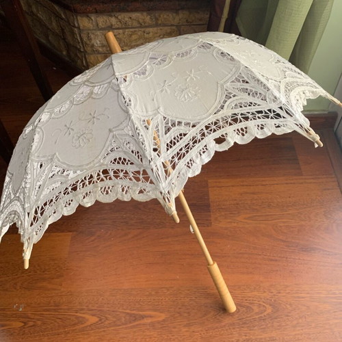 Handmade lace umbrella vintage like new