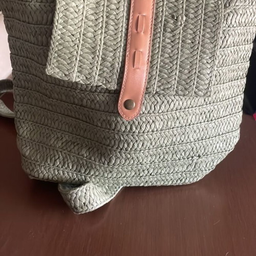 Musitsa Straw Backpack like new, khaki green