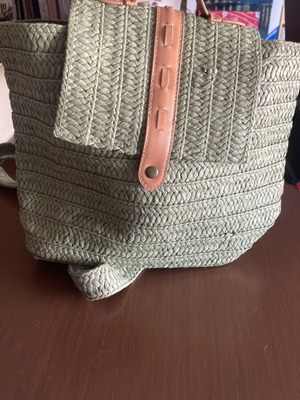 Musitsa Straw Backpack like new, khaki green