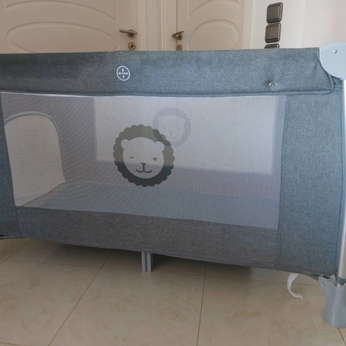 Lionelo Simon 2.0 playpen used 2-in-1 with carousel and mosquito net