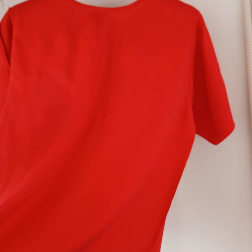 Short-sleeve red rayon top large new