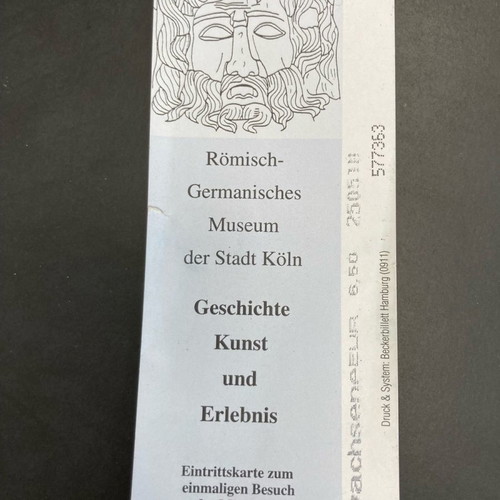 Museum ticket Cologne used, Germany