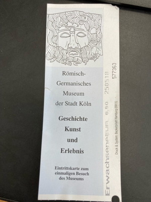 Museum ticket Cologne used, Germany