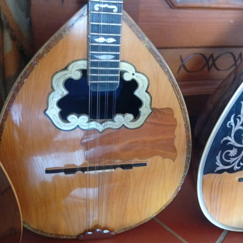 Vicente Sanchis classical guitar and 4-string bouzouki set with saz and baglamas