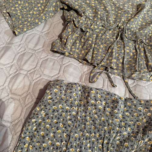 24 Colours Romantic Set like new, midi skirt and wrap blouse