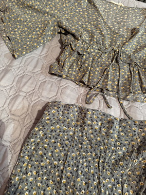 24 Colours Romantic Set like new, midi skirt and wrap blouse