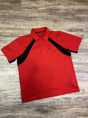 Oakley Polo T-Shirt used, size L, red and black