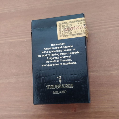 how much was a pack of cigarettes in the 80s Price of Year You Were Born shapes and sizes Trussardi cigarette pack used, 1980s