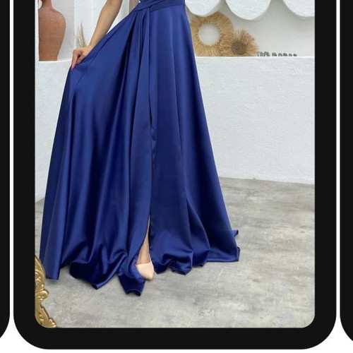 Royal blue satin evening dress new, size Medium and Large