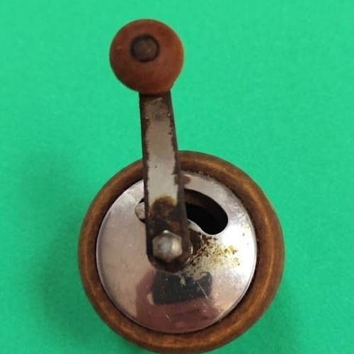 Spice mill Italy 1950s-1970s used, beech or walnut body