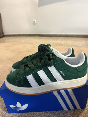 Adidas Campus 00s sneakers new, forest green suede with white stripes