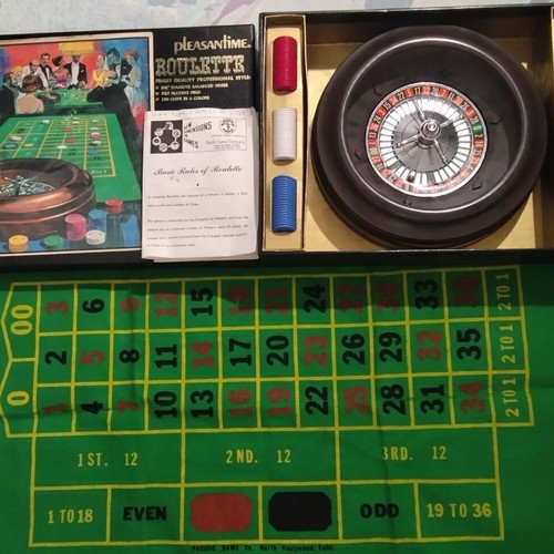 Roulette/ Ρουλέτα Vintage (1970's) Pleasantime,  Pacific Game Company, Wheel Chips Mat , 19€