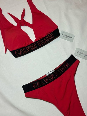 Calvin Klein women's swimsuit set new, red XS