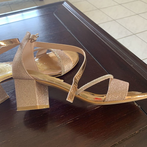 Pink and gold glitter sandals size 38, like new