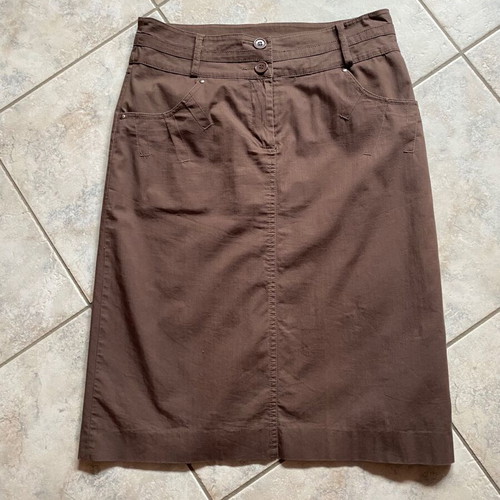 Midi skirt brown, like new, high-waisted, size M