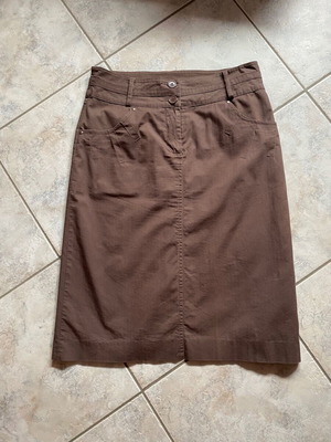 Midi skirt brown, like new, high-waisted, size M