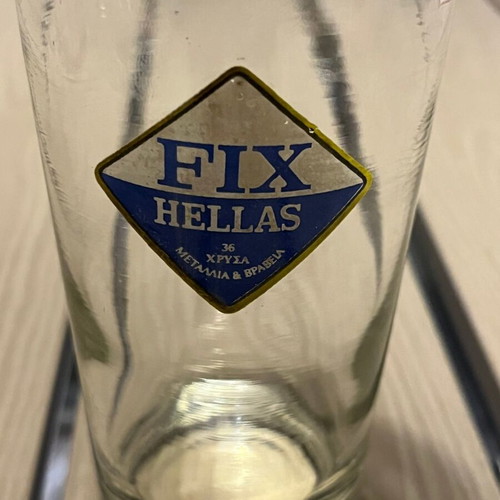 Glass promotional FIX HELLAS glasses used, pack of 13 vintage