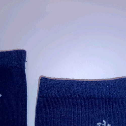 High rise women's socks new, blue with silver pattern, cotton