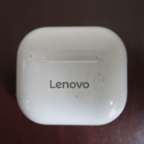 Lenovo LP40 Bluetooth 5.0 earphone case used, white
