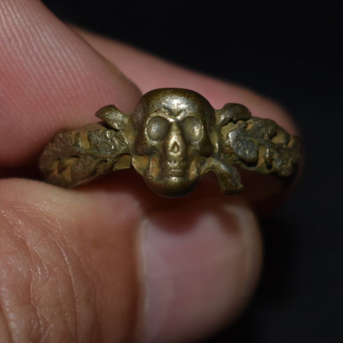 German WW2 ring used, Shock troops with oak leaves