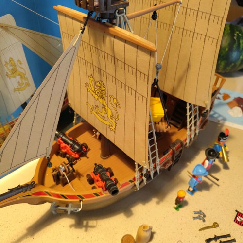 Playmobil 3750 pirate ship used with box and instructions