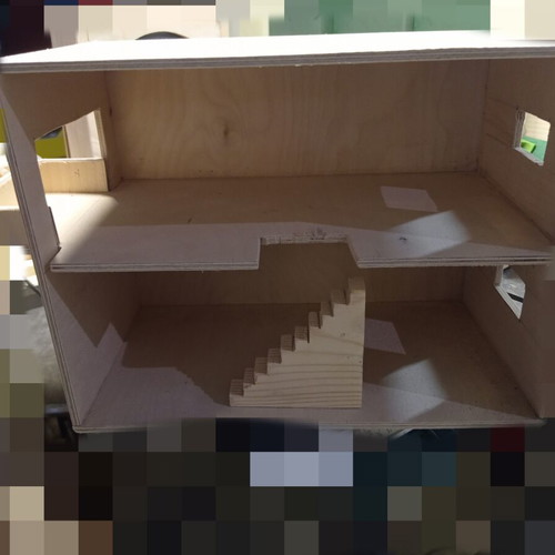 Wooden dollhouse handmade, like new, approx. 35x35x15 cm