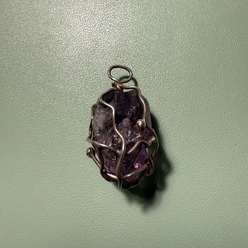 Handmade pendant with amethyst semi-precious stone like new