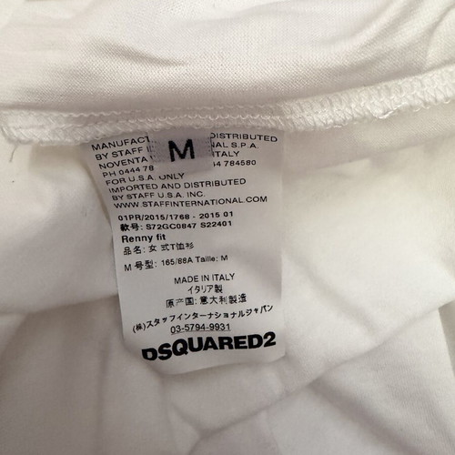 Dsquared2 T Shirt size M white, like new, V neck