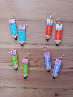 Handmade Pencil Earrings pairs