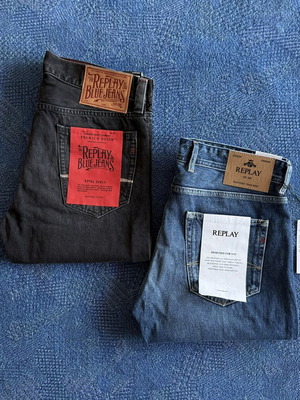 Replay Jeans νέοι ανδρικοί τζιν Grover Straight 33/34 και Deryck Straight 30/32