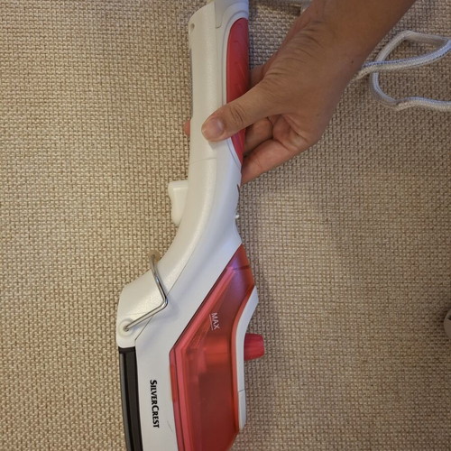 Silvercrest Garment Steamer steam brush red and white, like new