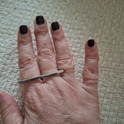 Steel ring size 19-20 like new, minimal design
