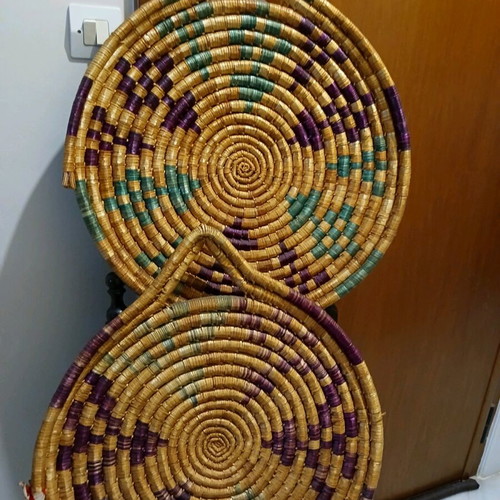 Traditional Cypriot folk art baskets like new, set of 2