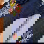 Desigual knitted dress XL like new, blue with colorful mandala patterns