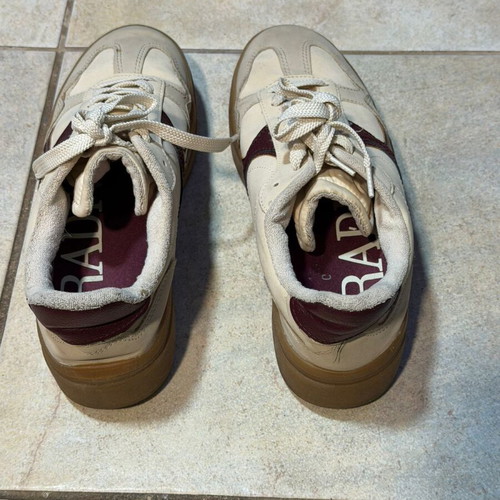 Stradivarius sneakers size 39 used, beige and burgundy