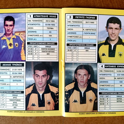 AEK 2000 Football Agenda new