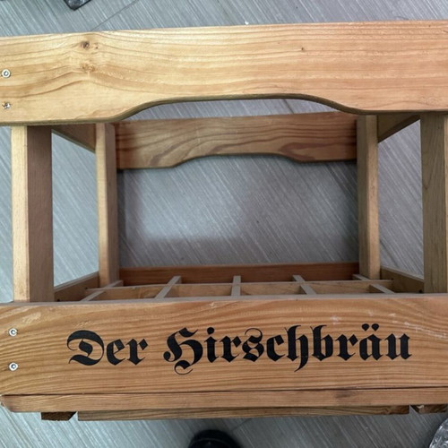 Wooden collectible beer crate, Der Hirschbräu