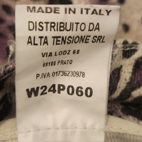 Tensione In women's pants with purple leopard print, like new, size M