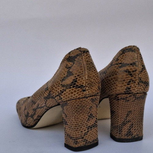 Mallas leather shoes like new, brown snake effect size 38