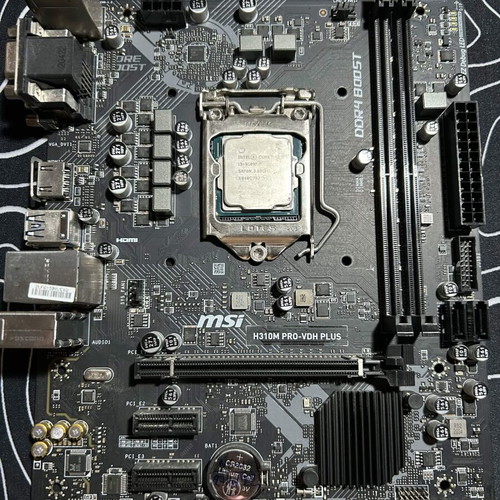 Intel Core i3-9100F and MSI H310M PRO-VDH PLUS motherboard set with stock cooler