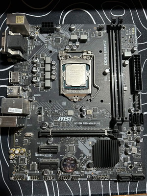 Intel Core i3-9100F and MSI H310M PRO-VDH PLUS motherboard set with stock cooler