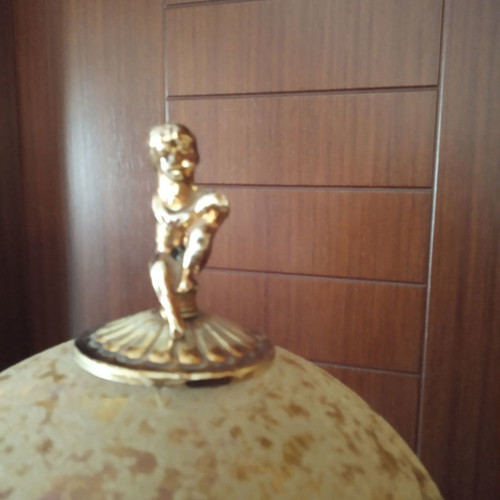 Floor lamp used, gold-bronze color, height 1.60 m