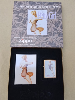 Zippo The Petty Girl Pinup Art σετ δώρου σαν καινούργιο, 1997 Memphis Bell