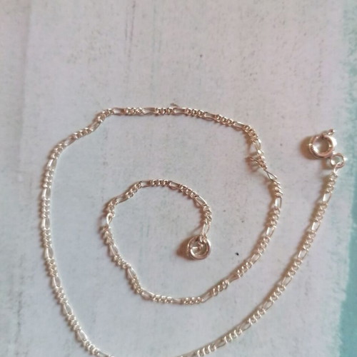 925 Silver Figaro Chain Anklet new, 25 cm