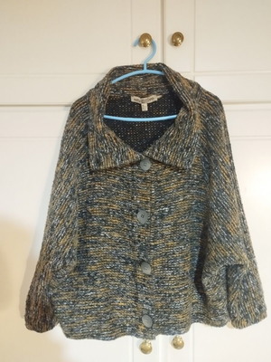 Crop oversized jacket Attrattivo used, brown and yellow, size S