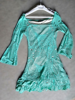 Be you knitted mini dress like new, turquoise