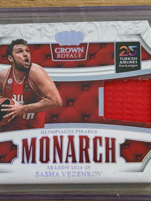 Κάρτα Sasha Vezenkov Ολυμπιακός Panini Euroleague 2024-25 σαν καινούργιο με κομμάτι εμφάνισης