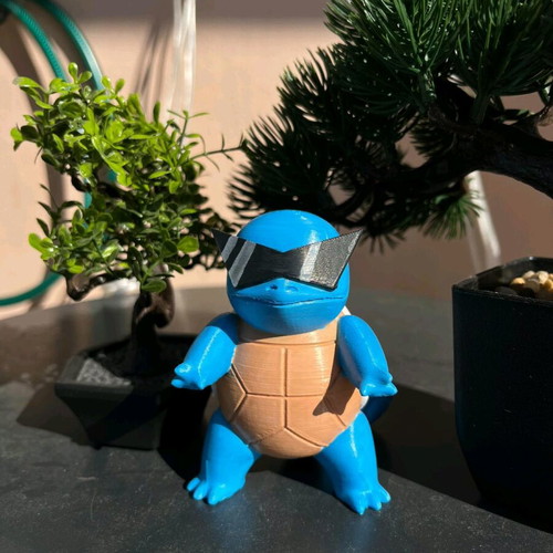 Squirtle figure with glasses handmade, 3D printed, like new