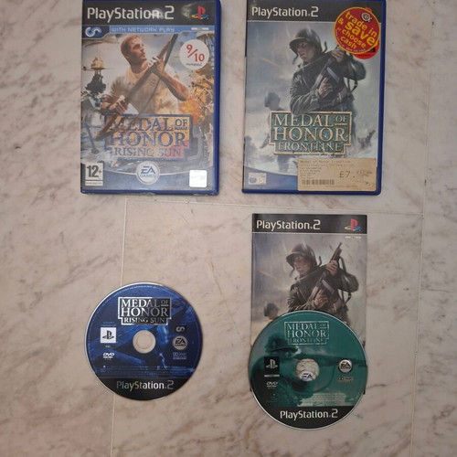 Medal of Honor Frontline and Rising Sun PS2 games used, pack of 2