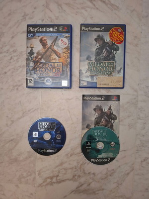 Medal of Honor Frontline and Rising Sun PS2 games used, pack of 2